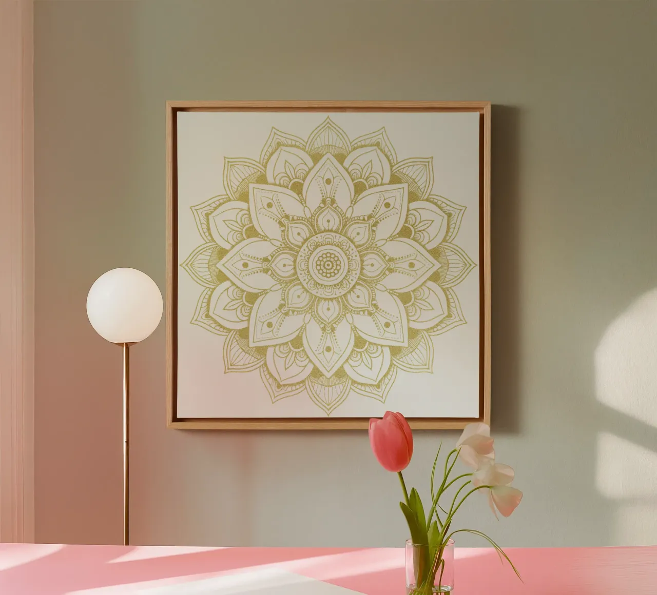 Mandala d'oro tela con Cornice a cassetta da Spiritual Touch