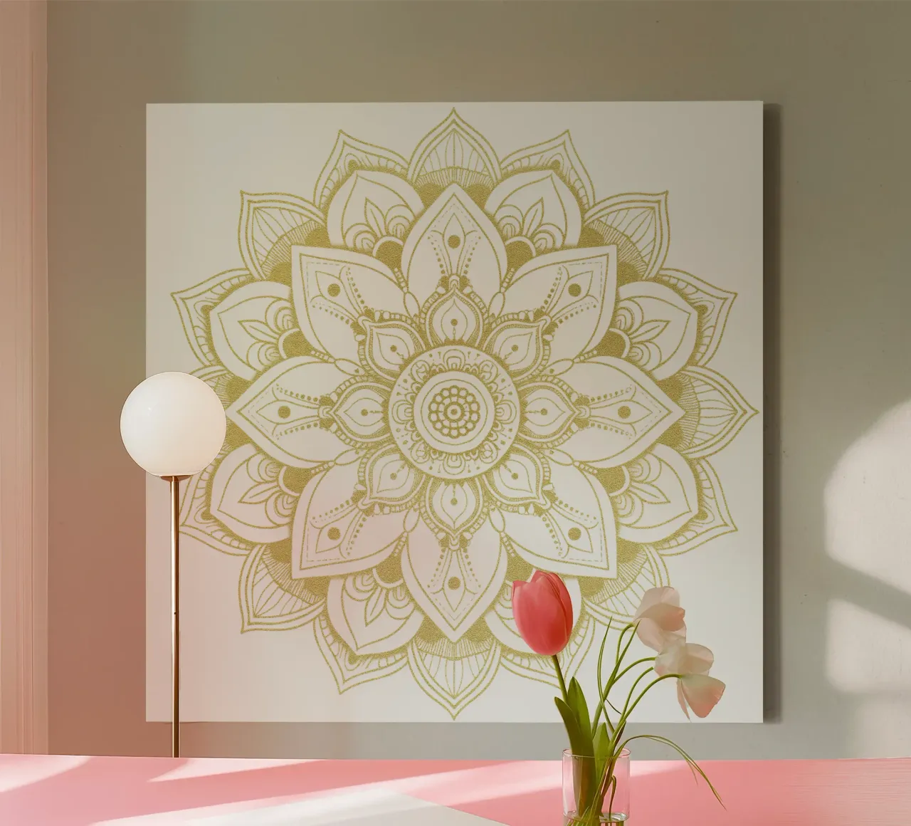 Mandala d'oro tela con Cornice a cassetta da Spiritual Touch