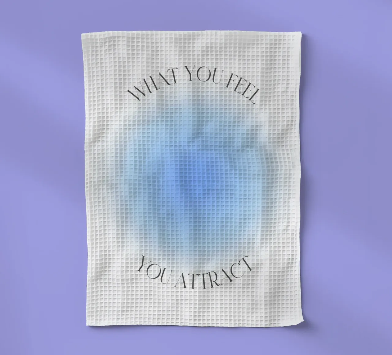 "Ce que vous ressentez" Loi de l'attraction Impression d'art Aura bleue torchon de homdeco