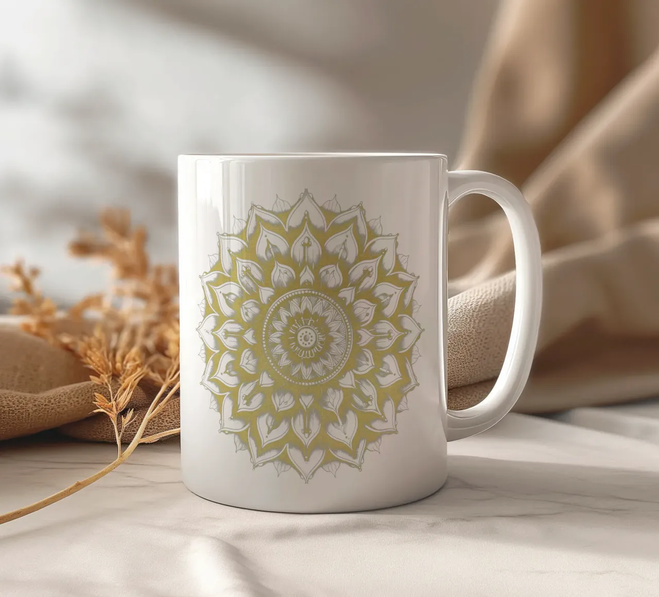 Mandala d'oro tazza in ceramica da Spiritual Touch