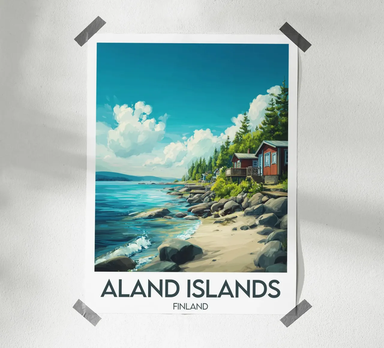 Poster delle isole Åland poster con telaio in plastica da Frame the World