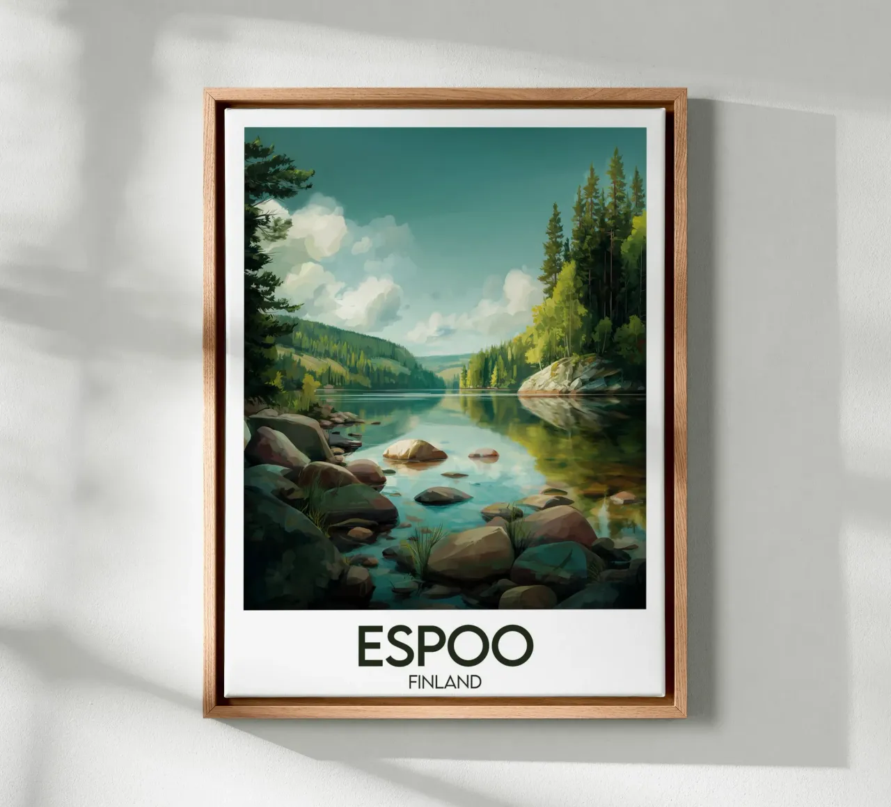 Affiche Espoo tela con Cornice a cassetta da Frame the World