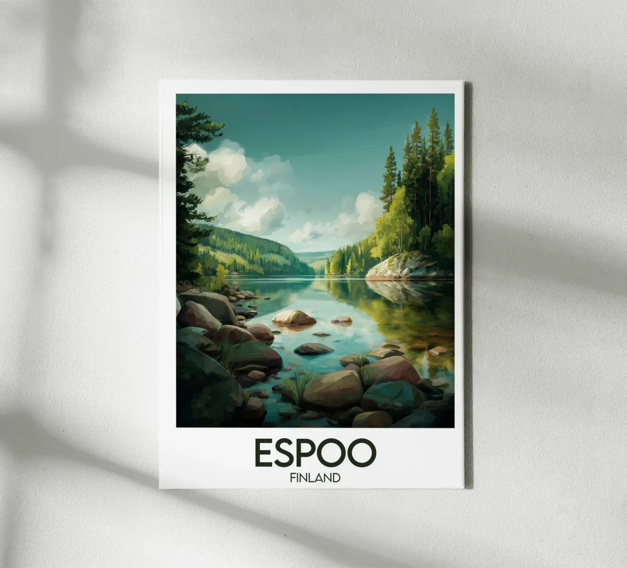Affiche Espoo tela con Cornice a cassetta da Frame the World