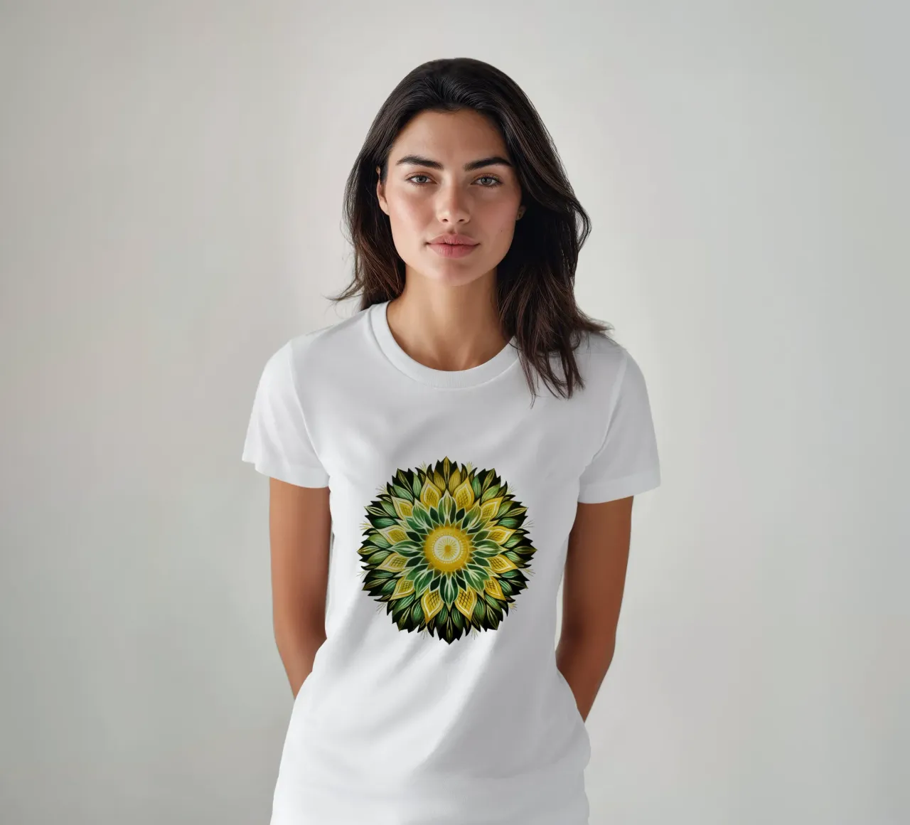 Mandala verde t-shirt da Spiritual Touch