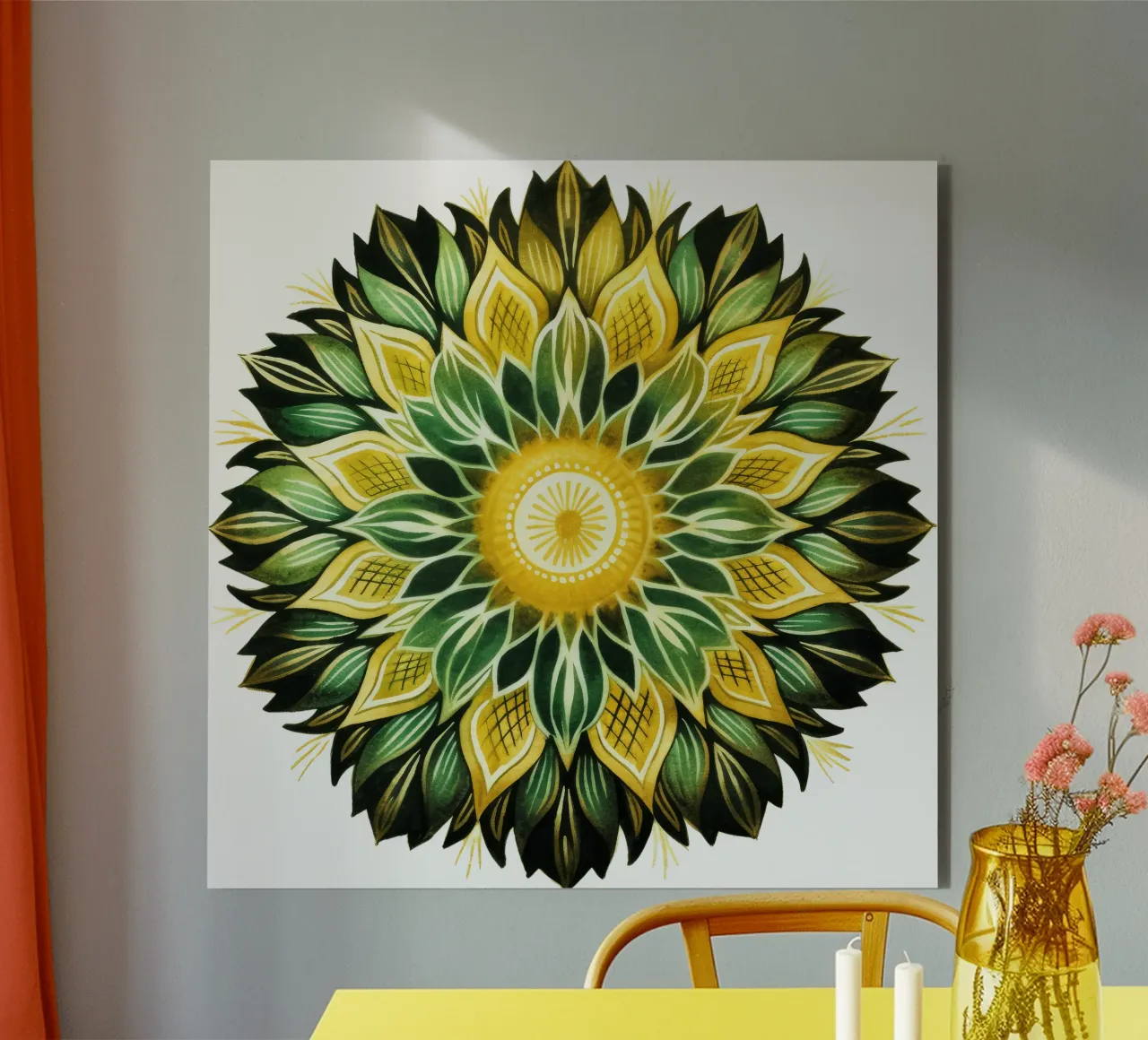 Mandala verde alluminio dibond da Spiritual Touch