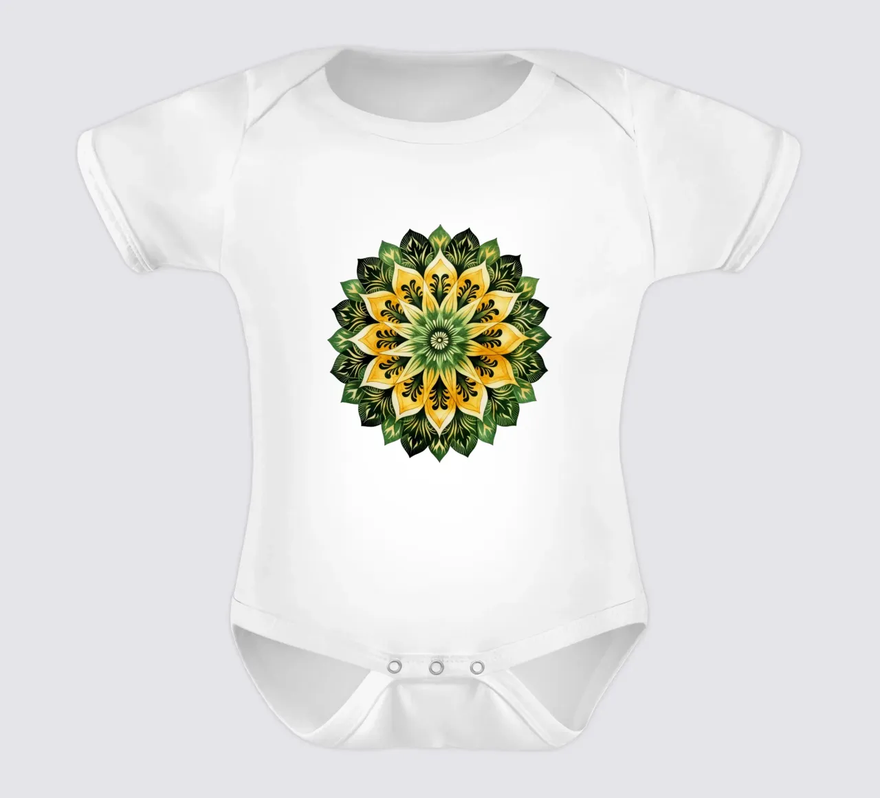 Grünes Mandala Kurzarm Babybody von Spiritual Touch