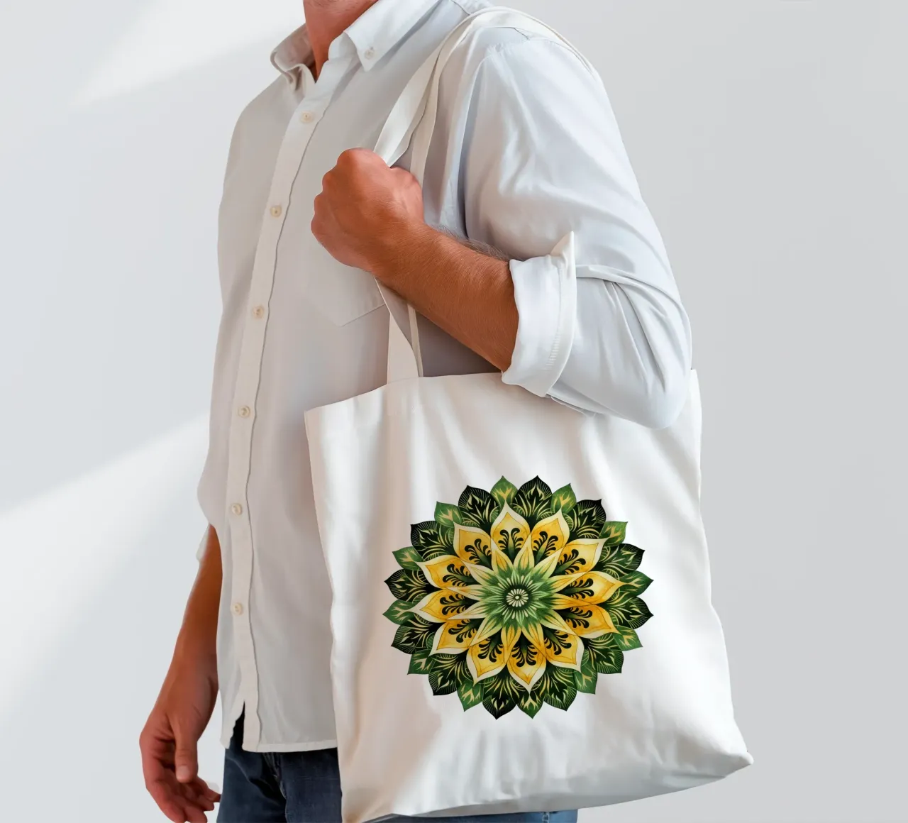 Green Mandala tote bag by Spiritual Touch