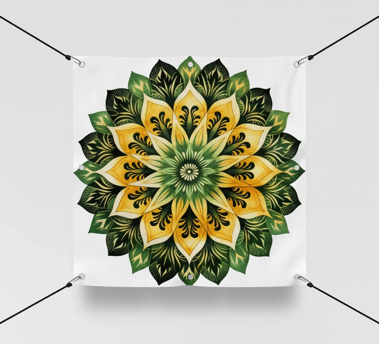 Mandala verde telo in pvc da Spiritual Touch