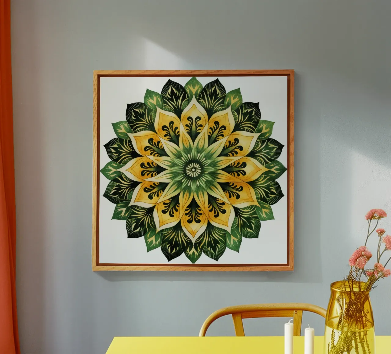 Green Mandala acrylic glass by Spiritual Touch