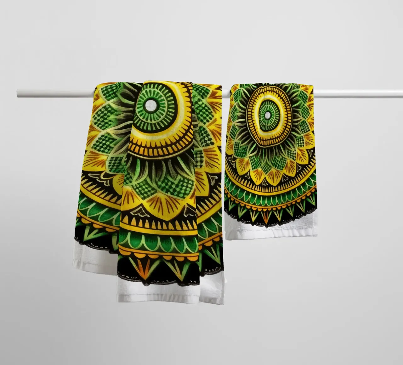 Mandala verde asciugamano da bagno da Spiritual Touch