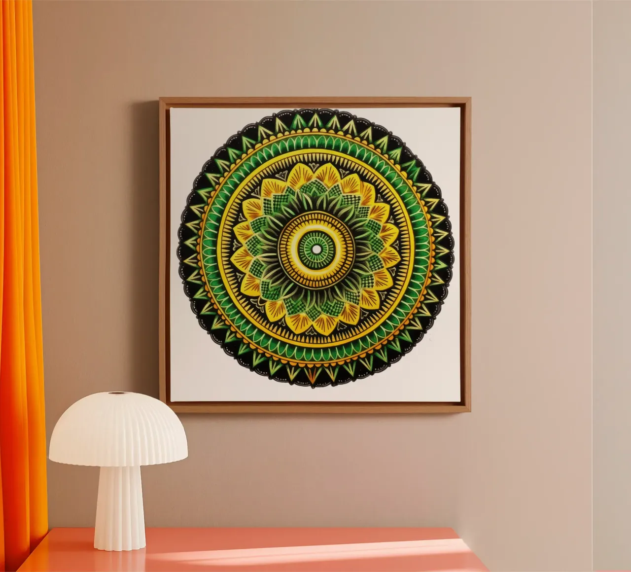 Grünes Mandala Leinwand von Spiritual Touch