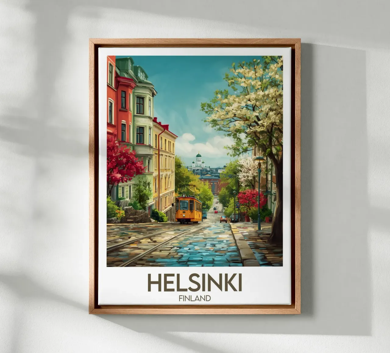 Affiche Helsinki tela con Cornice a cassetta da Frame the World