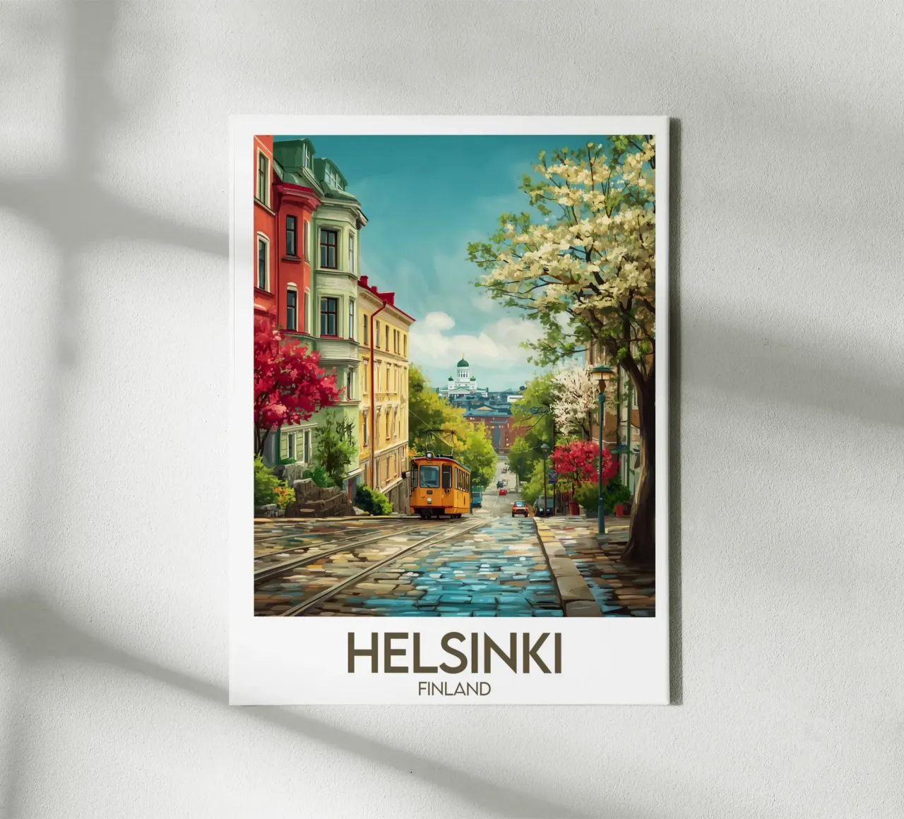 Affiche Helsinki tela con Cornice a cassetta da Frame the World
