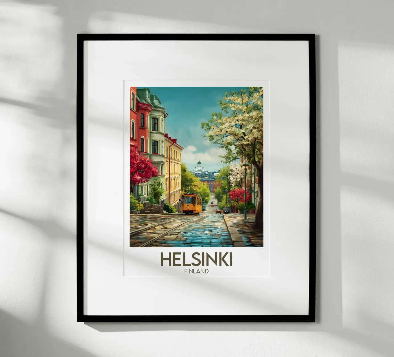 Affiche Helsinki poster con telaio in plastica da Frame the World
