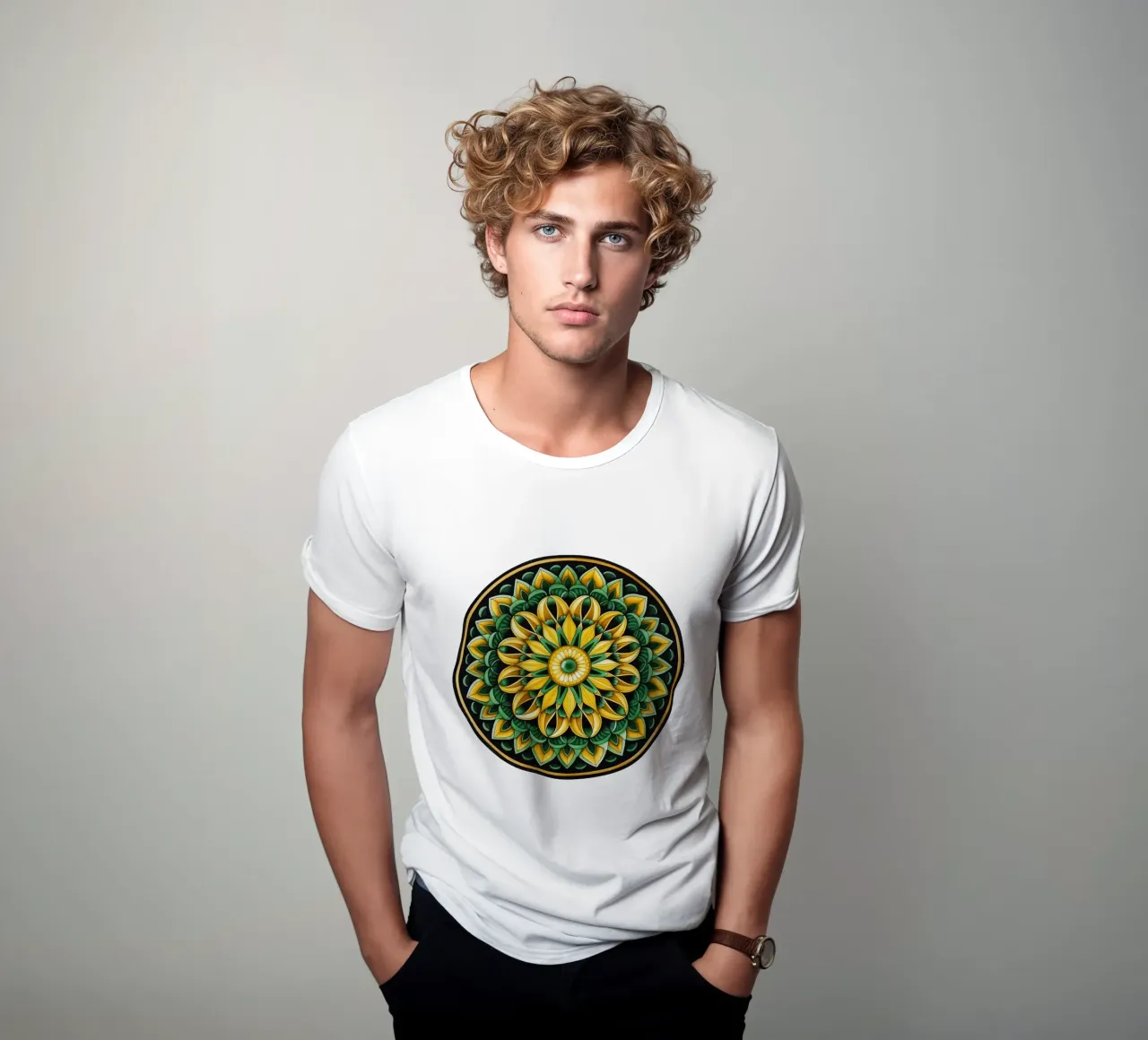 Mandala verde t-shirt da Spiritual Touch