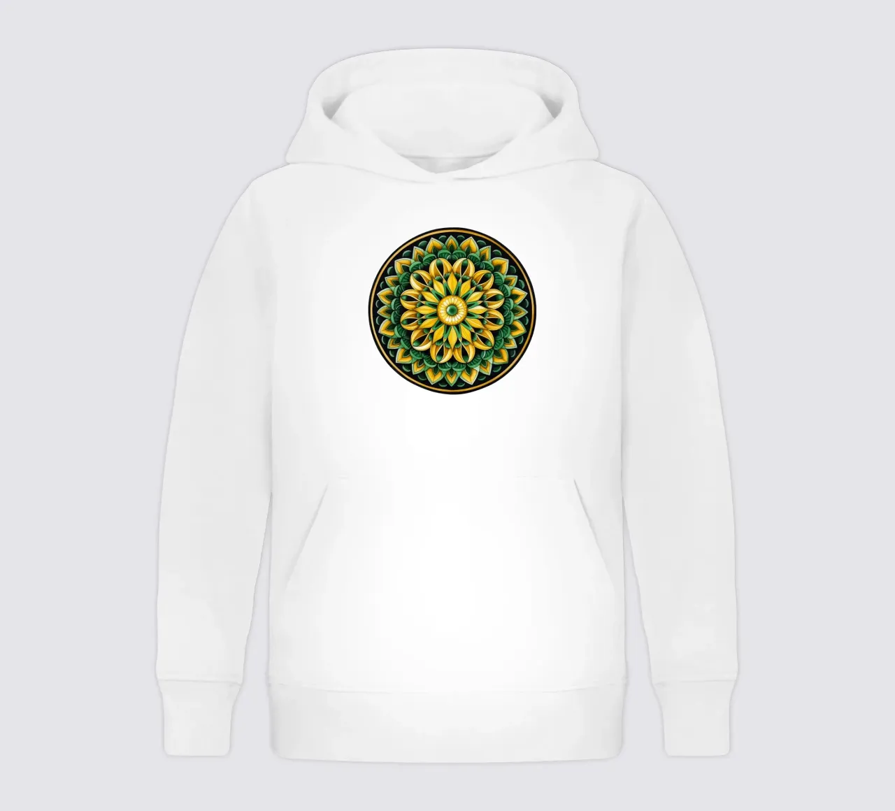 Mandala verde felpa bambino con cappuccio da Spiritual Touch