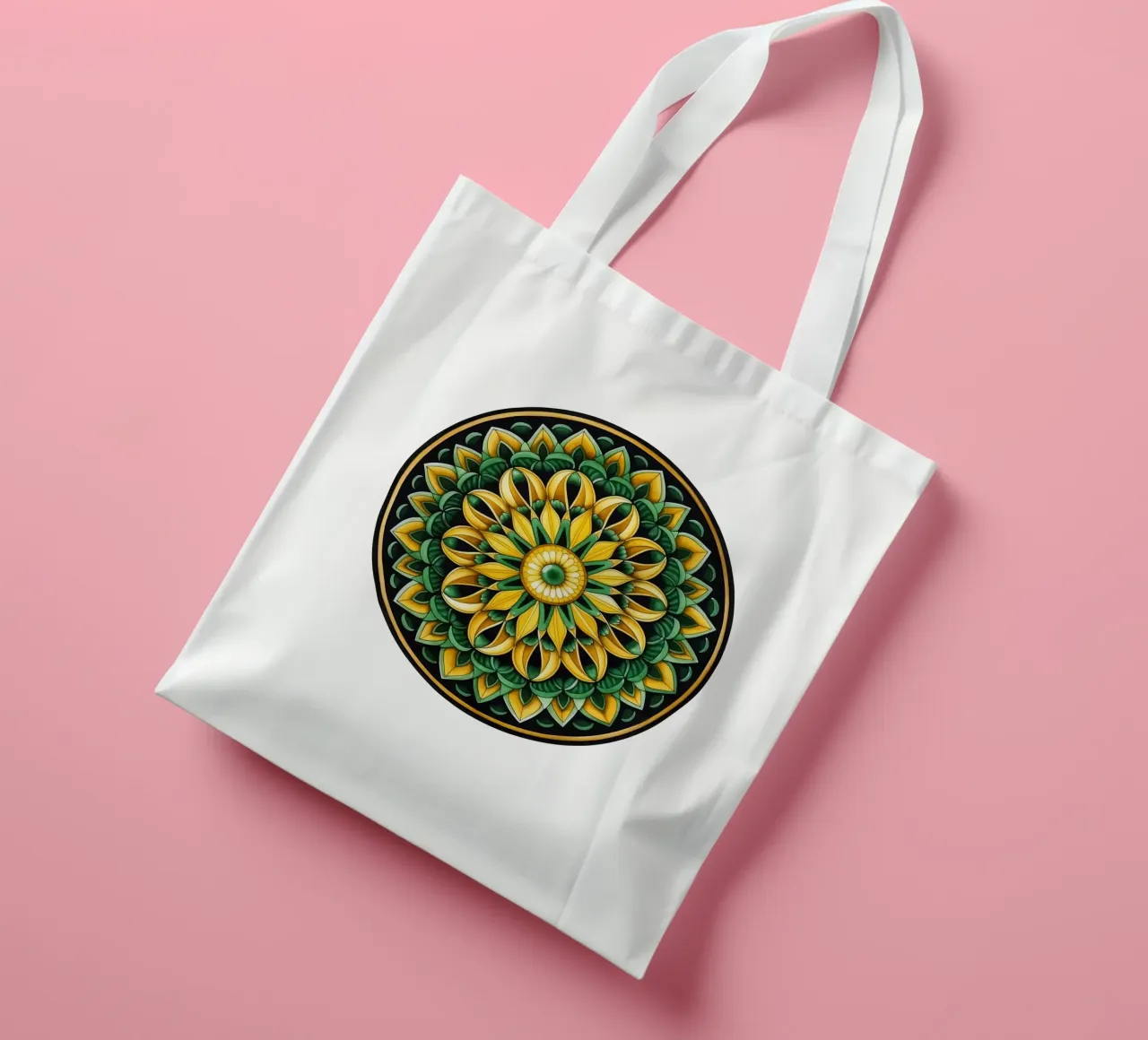 Mandala verde borsa in juta da Spiritual Touch