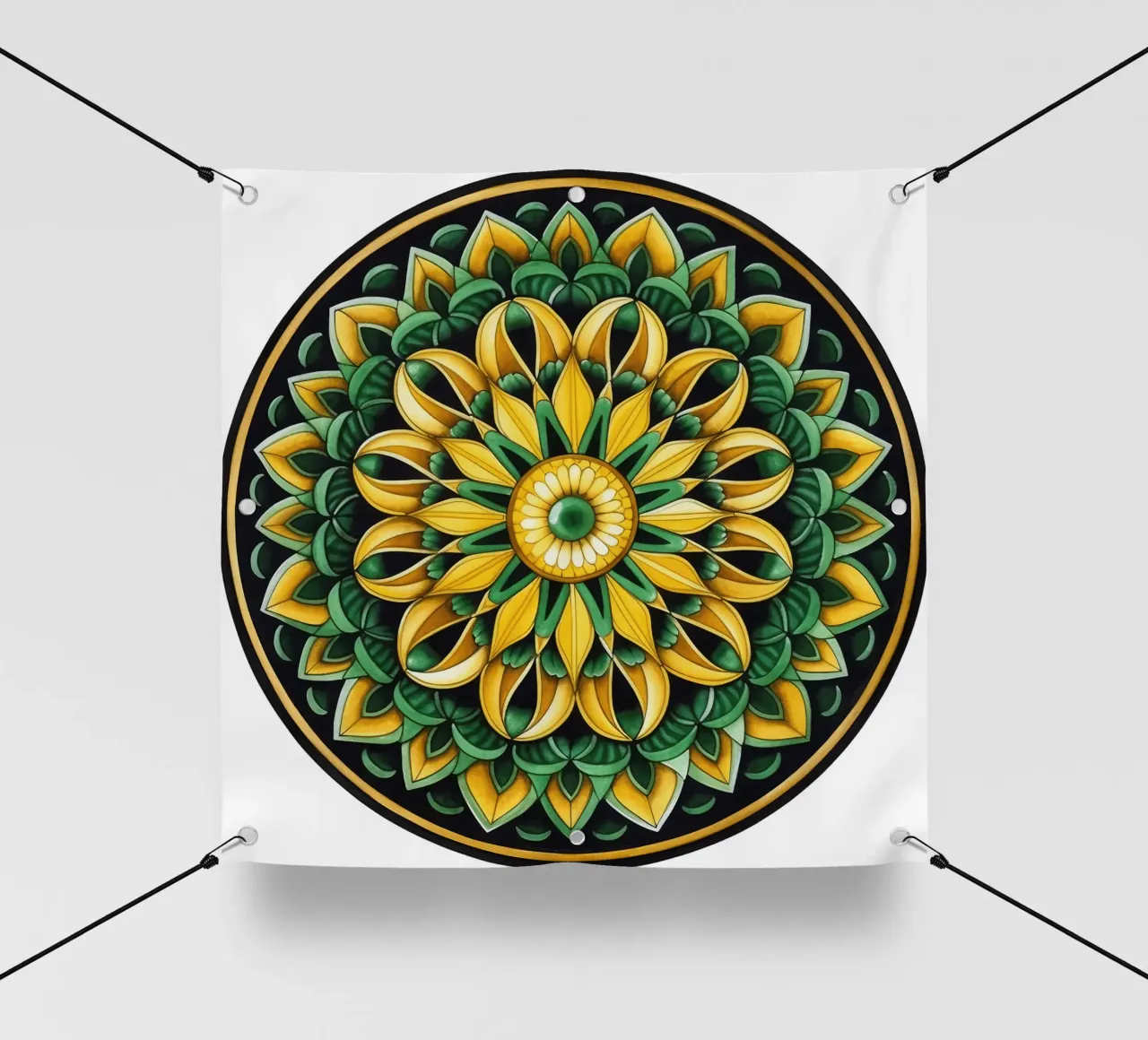 Mandala verde telo in pvc da Spiritual Touch