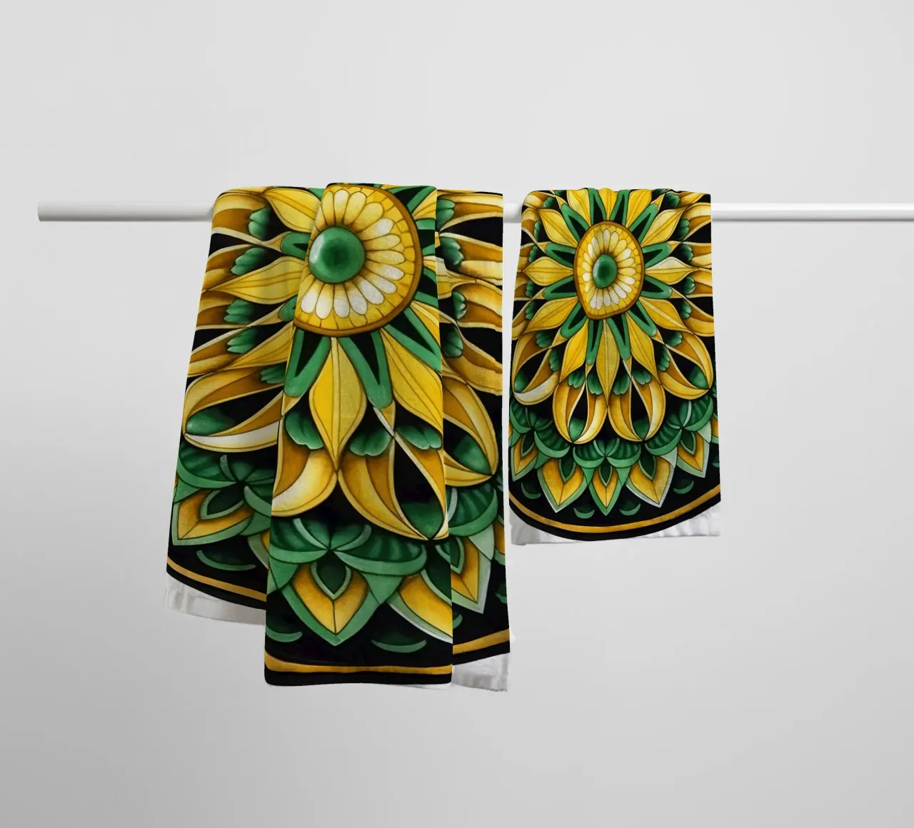Mandala verde asciugamano da bagno da Spiritual Touch