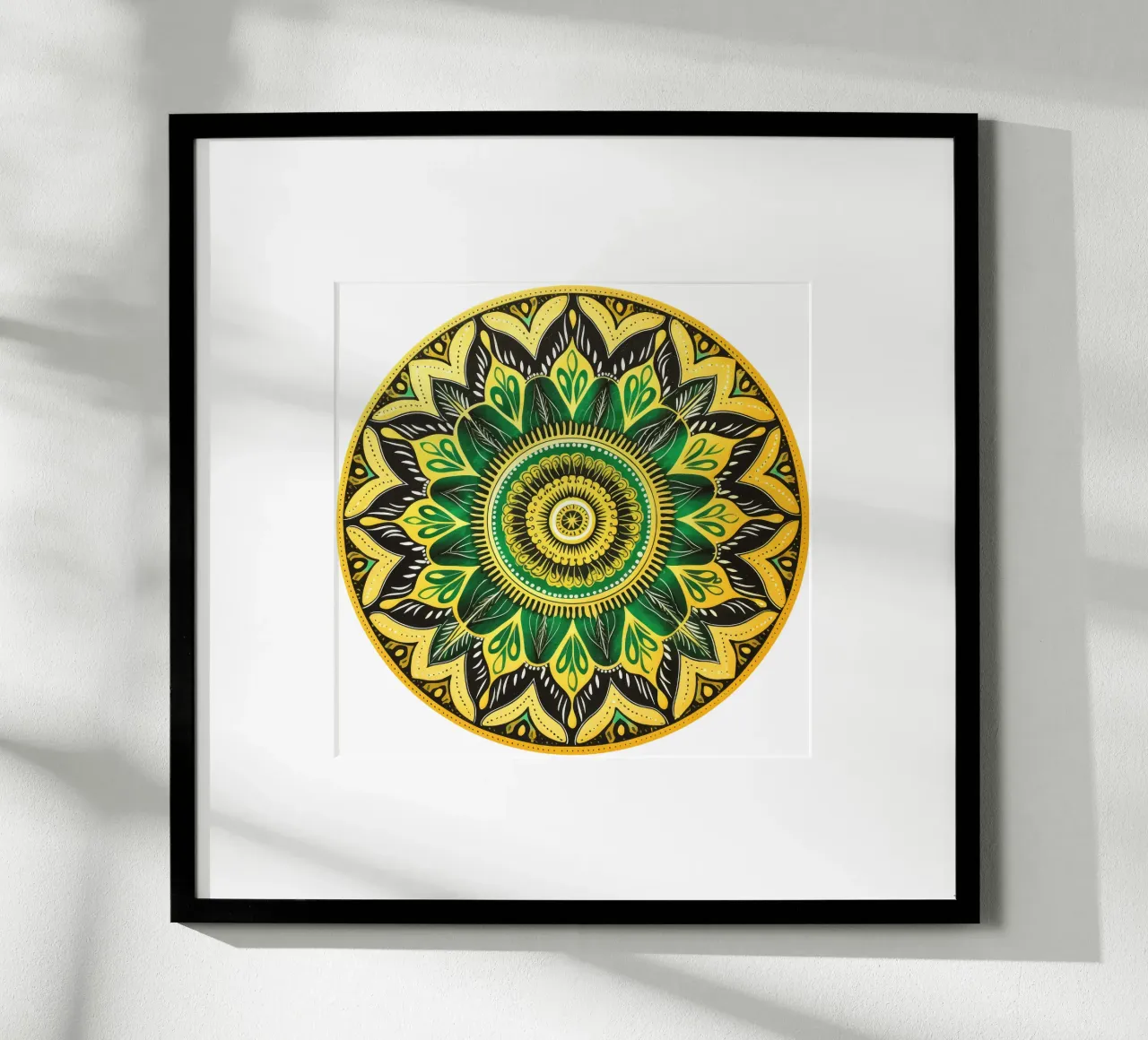 Mandala verde poster con telaio in alluminio da Spiritual Touch