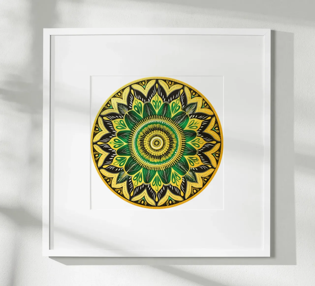 Mandala verde poster con telaio in alluminio da Spiritual Touch