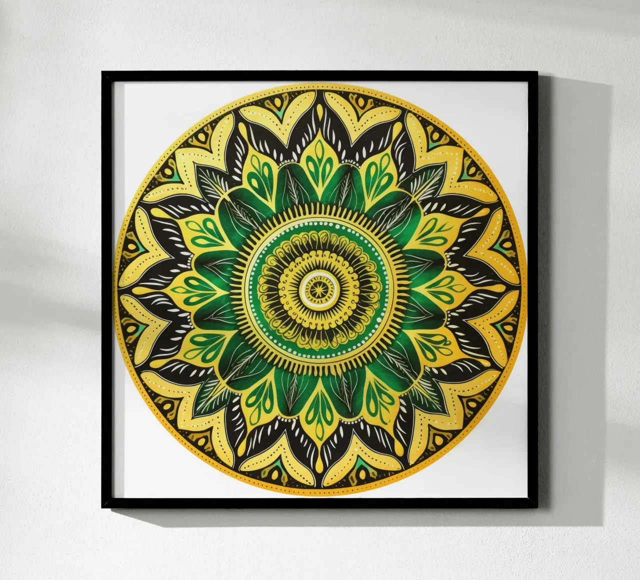 Mandala verde poster con telaio in alluminio da Spiritual Touch