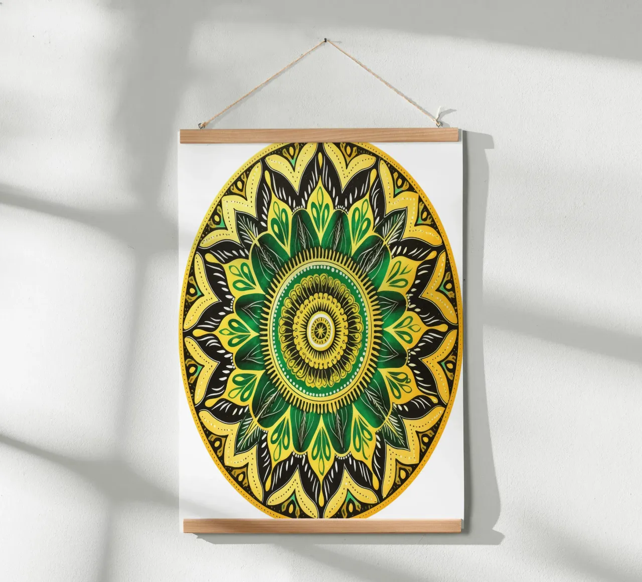 Mandala verde poster con telaio in alluminio da Spiritual Touch