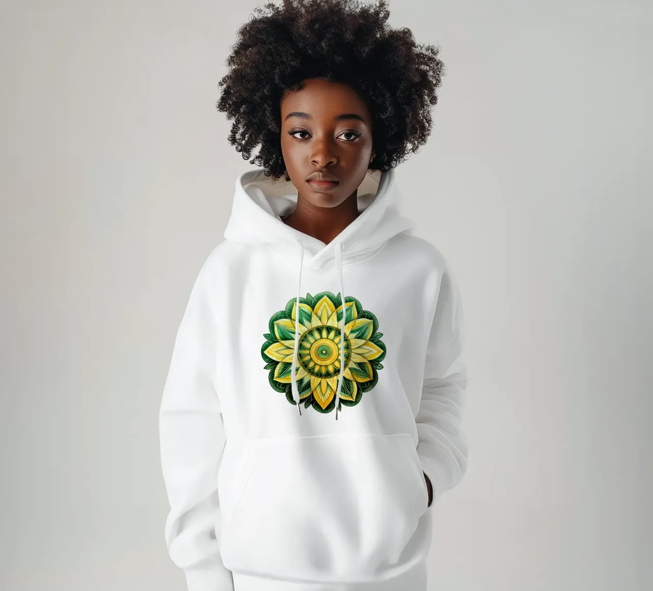 Mandala verde felpa con cappuccio da Spiritual Touch