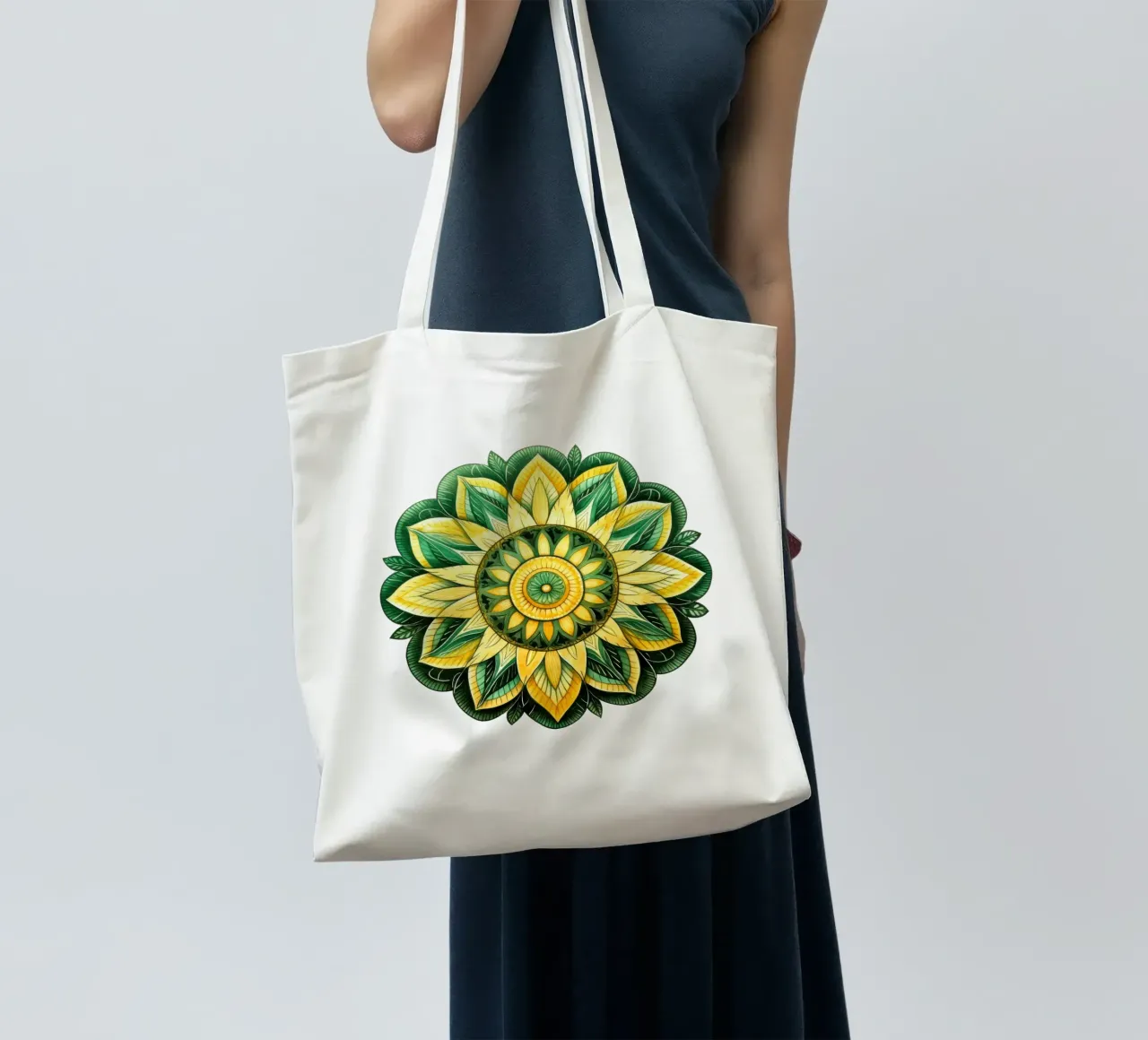 Mandala verde borsa in juta da Spiritual Touch