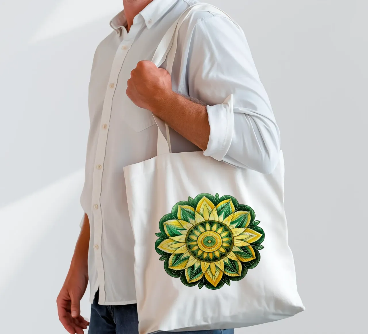 Mandala verde borsa in juta da Spiritual Touch