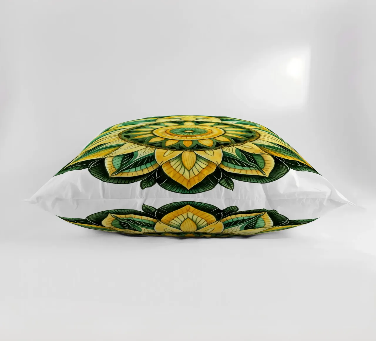 Green Mandala decorative cushion by Spiritual Touch