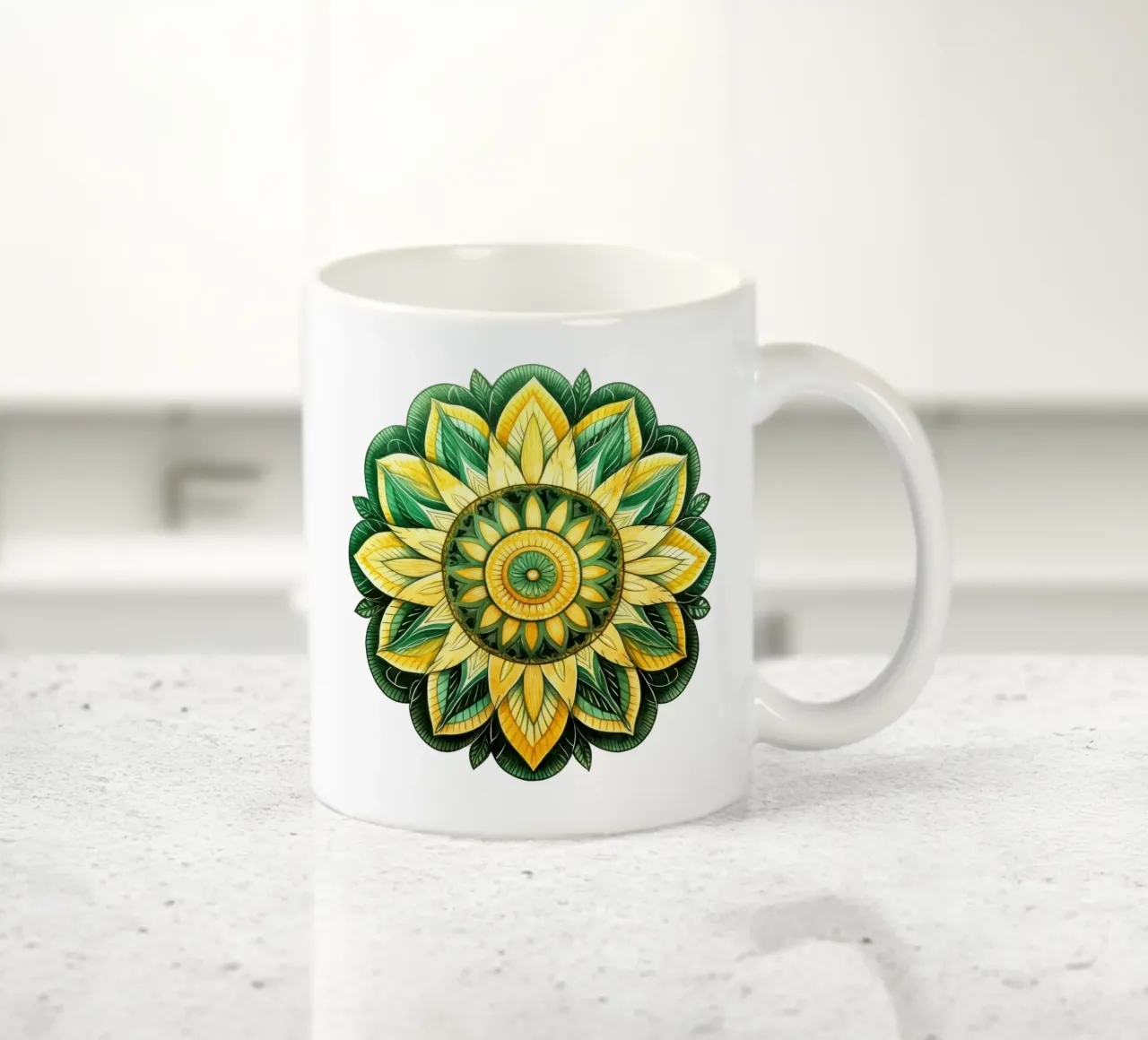 Mandala verde tazza in ceramica da Spiritual Touch