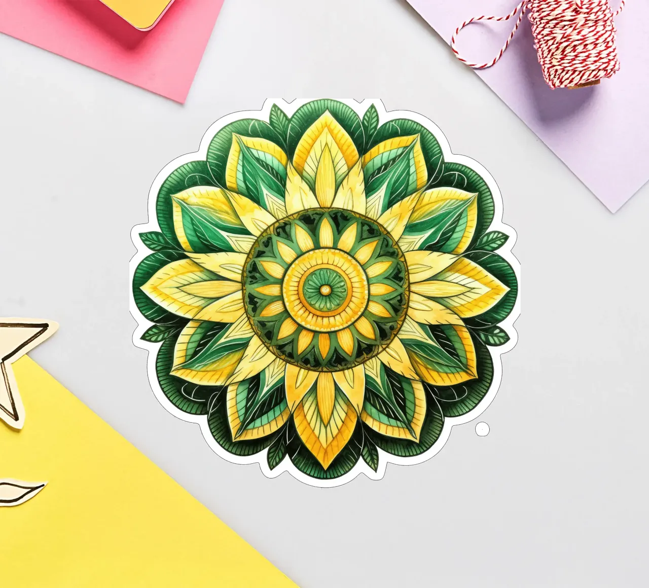 Grünes Mandala Sticker von Spiritual Touch