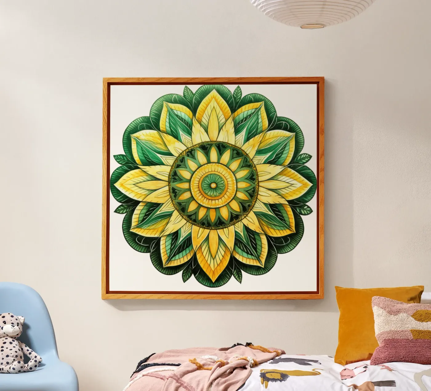 Groene mandala acryl van Spiritual Touch