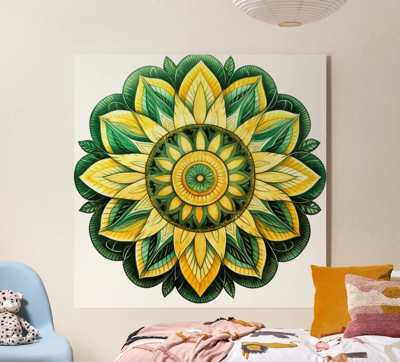 Groene mandala acryl van Spiritual Touch