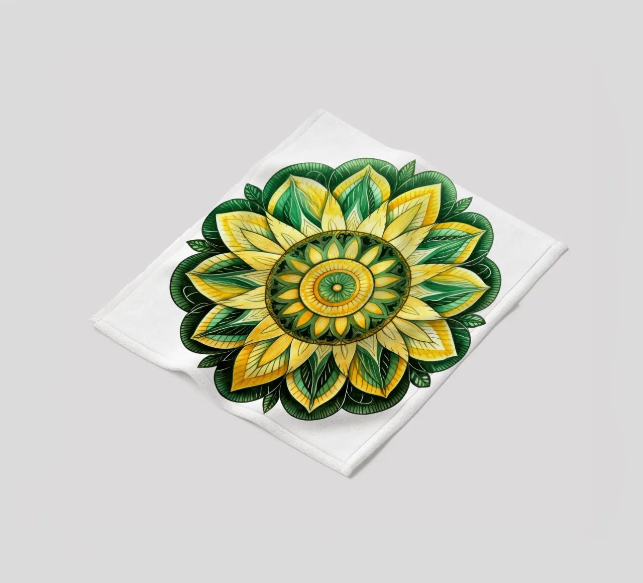 Green Mandala fleece blanket by Spiritual Touch