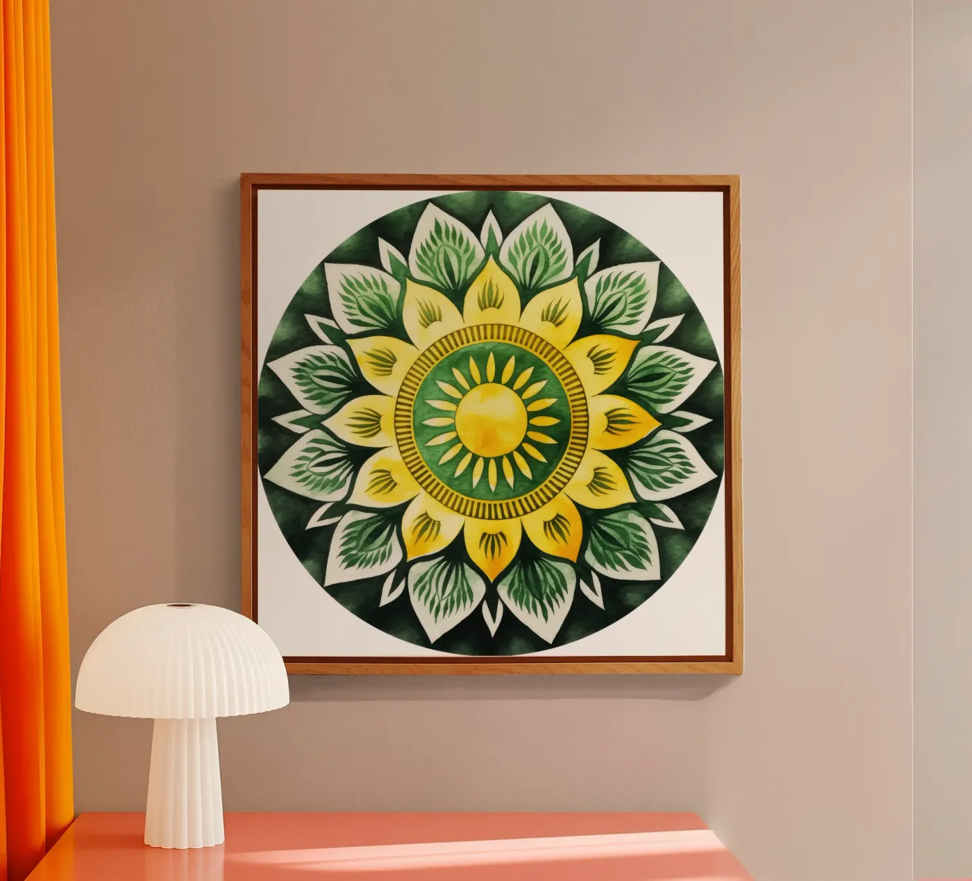 Groene mandala acryl van Spiritual Touch