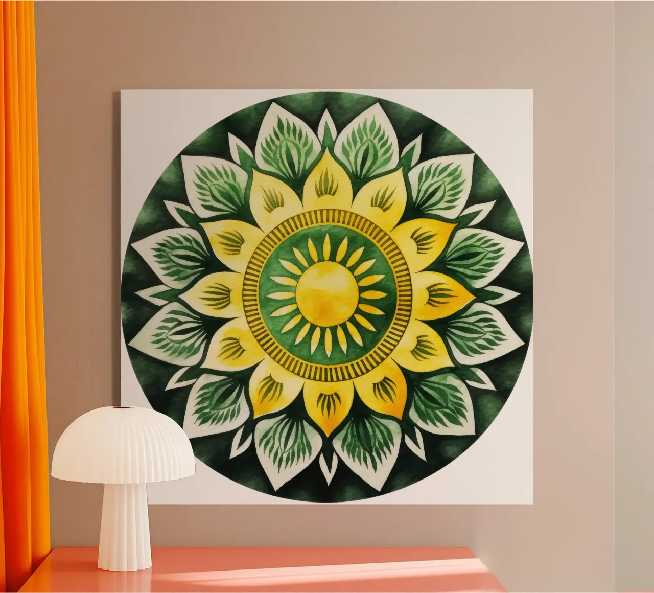 Green Mandala acrylic glass by Spiritual Touch