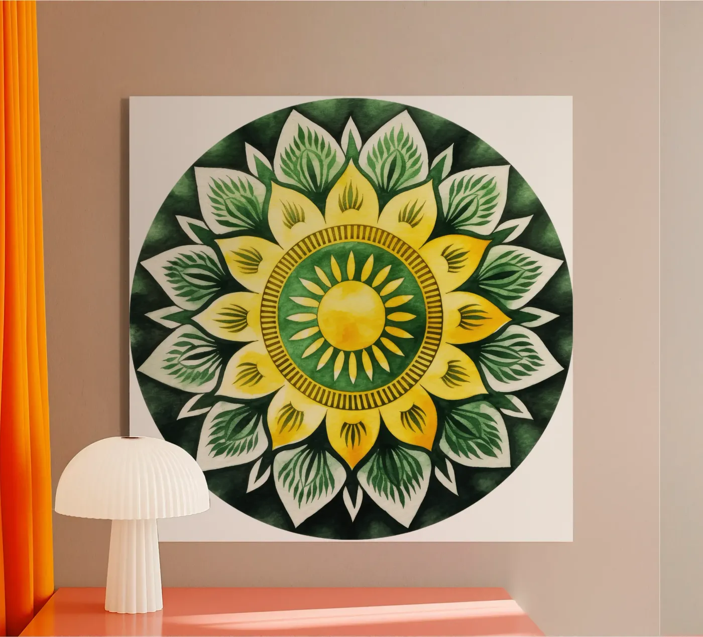 Groene mandala acryl van Spiritual Touch