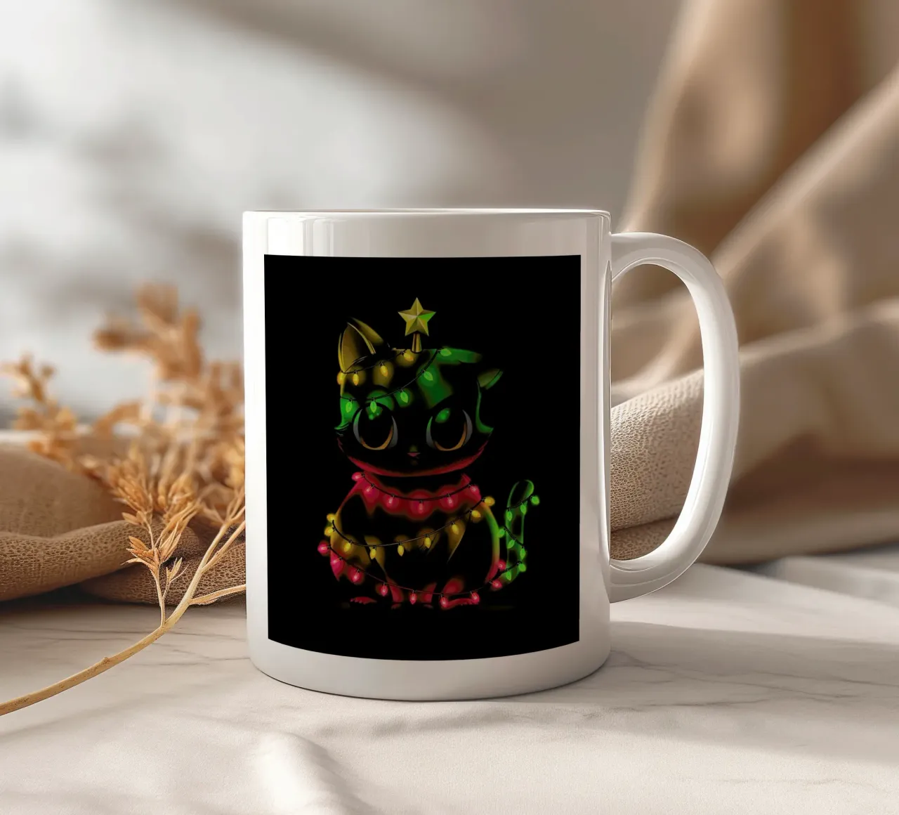 Meow Catmas Lights tazza in ceramica da Tobe Fonseca
