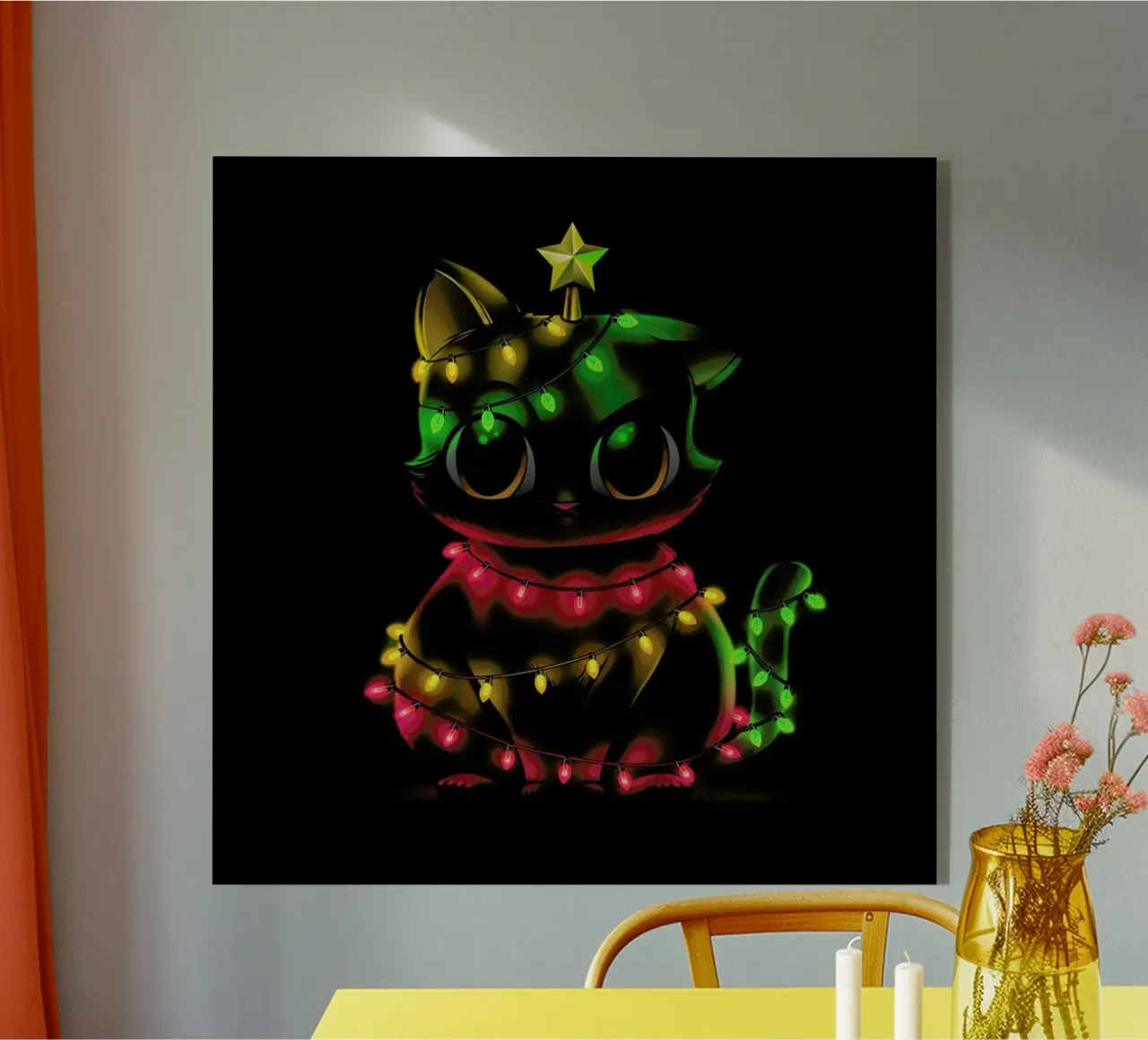 Meow Catmas Lights plexiglass da Tobe Fonseca