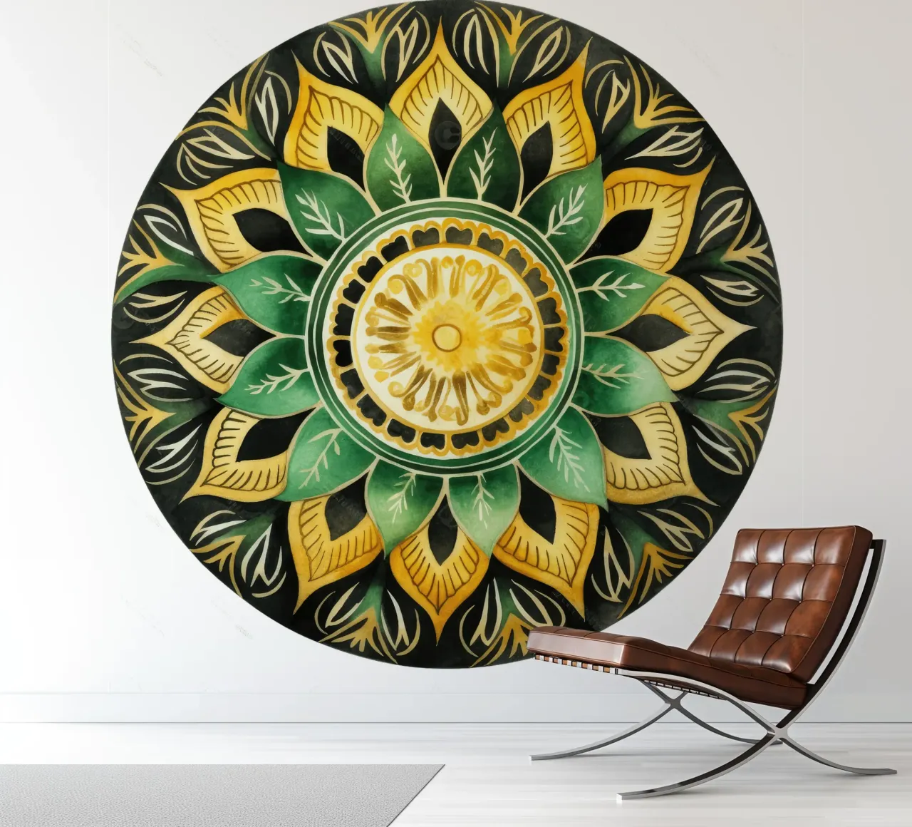 Mandala vert papier peint photo de Spiritual Touch