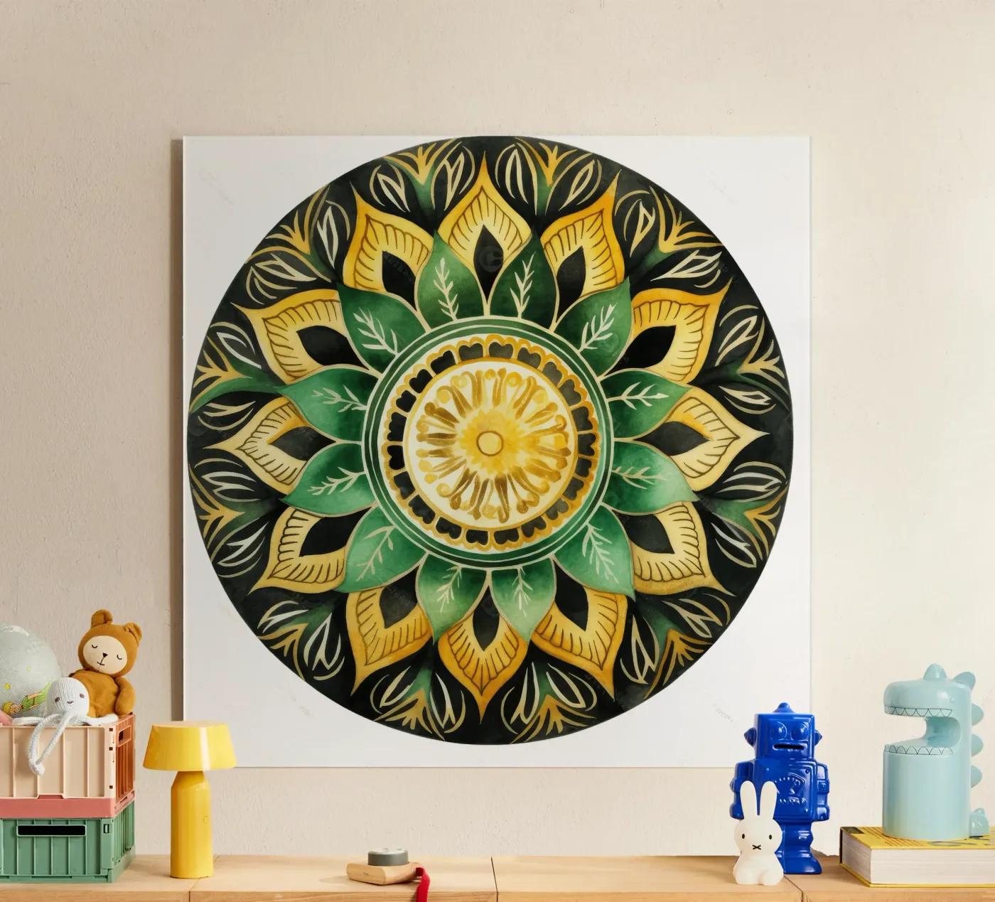 Green Mandala acryl van Spiritual Touch