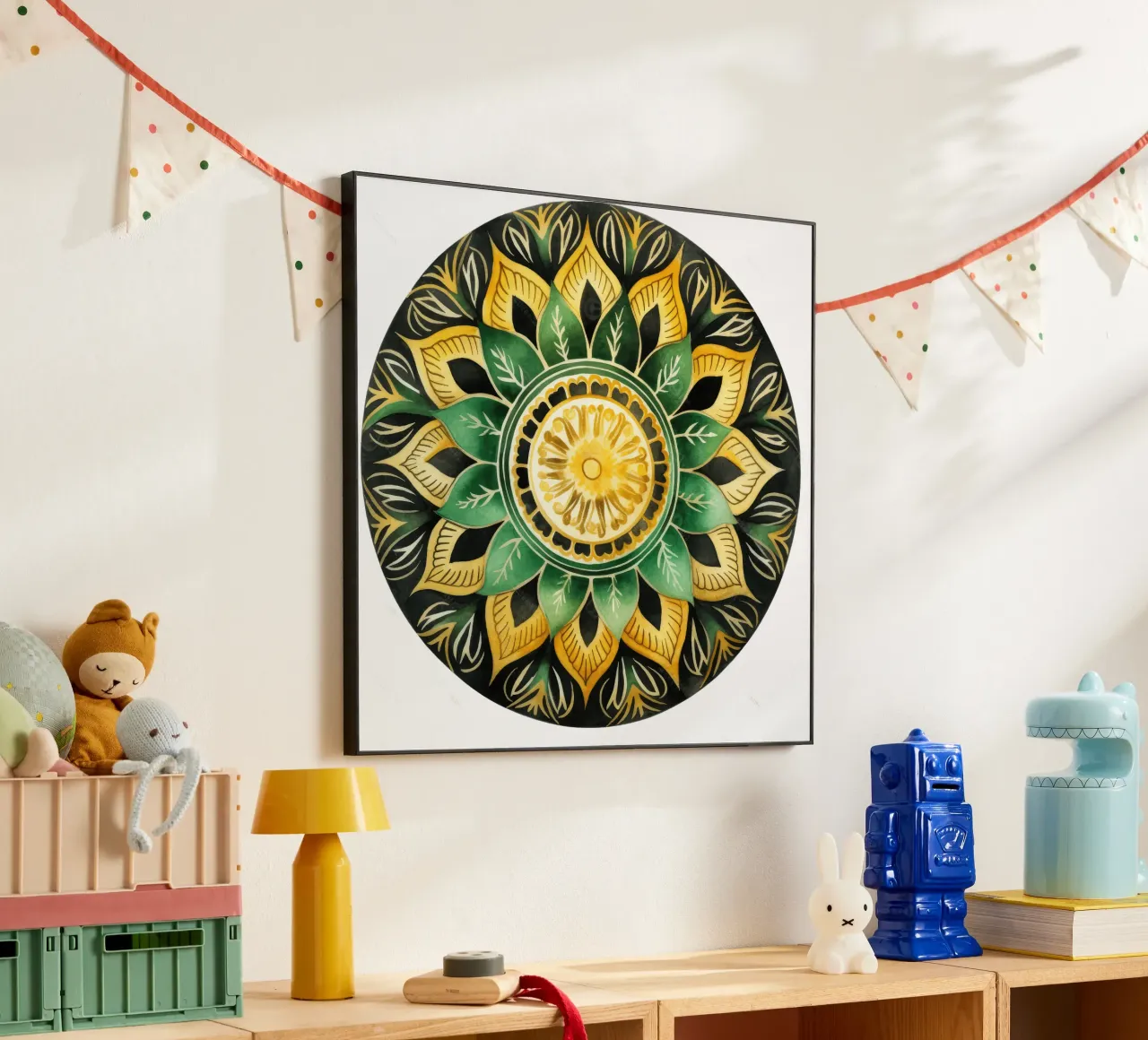 Mandala vert panneau forex de Spiritual Touch