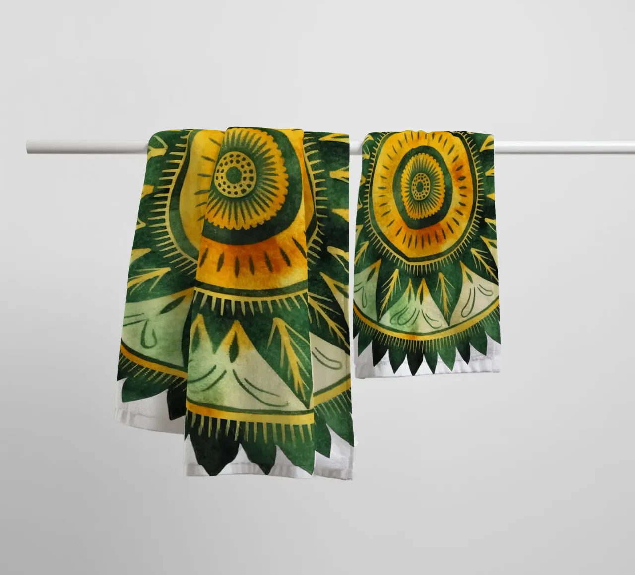 Mandala verde asciugamano da bagno da Spiritual Touch
