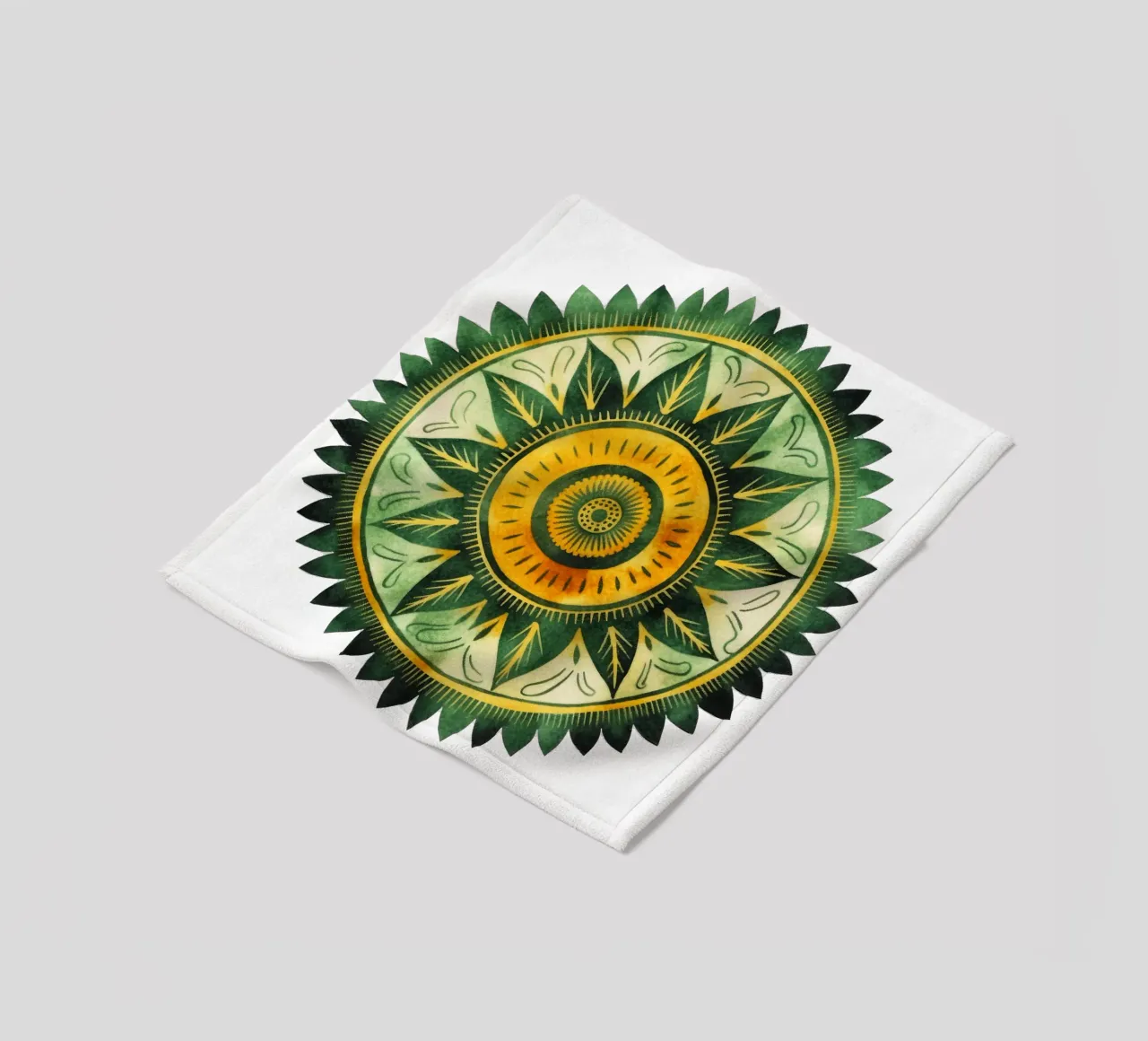 Green Mandala fleece blanket by Spiritual Touch