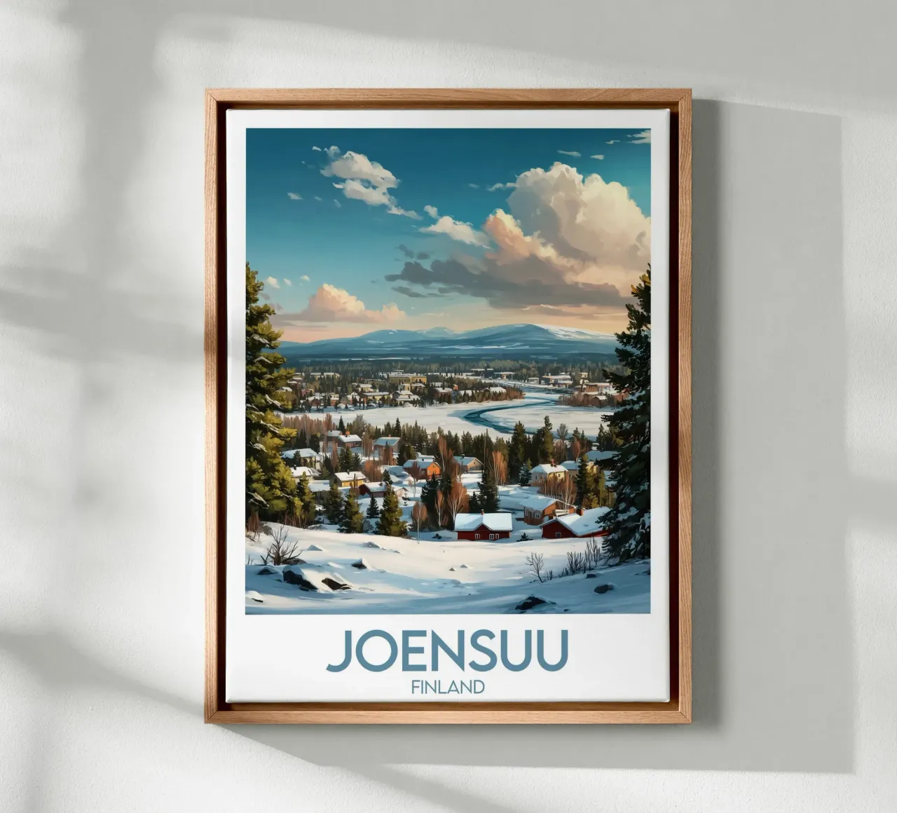 Affiche Joensuu tela con Cornice a cassetta da Frame the World