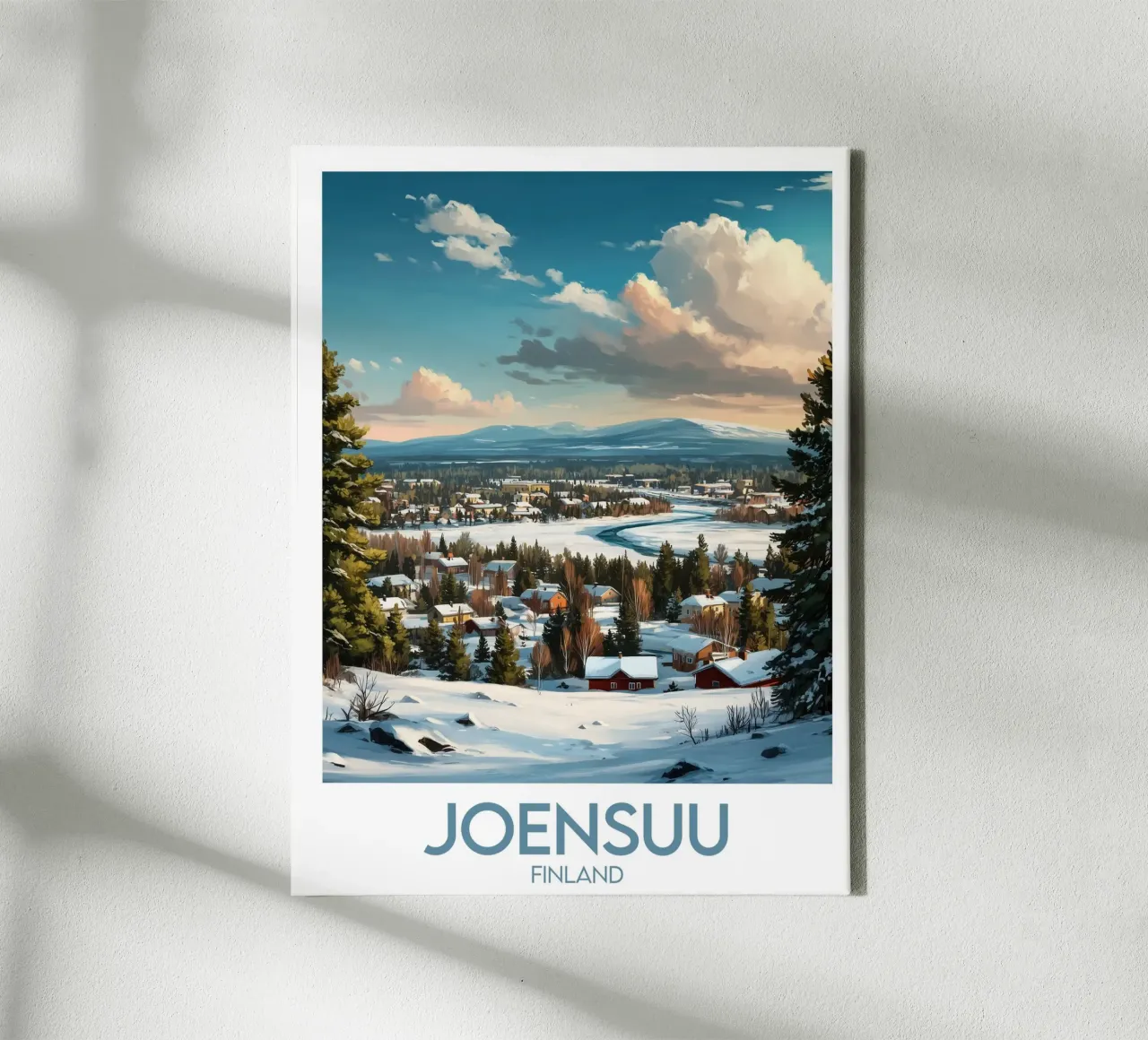 Affiche Joensuu tela con Cornice a cassetta da Frame the World