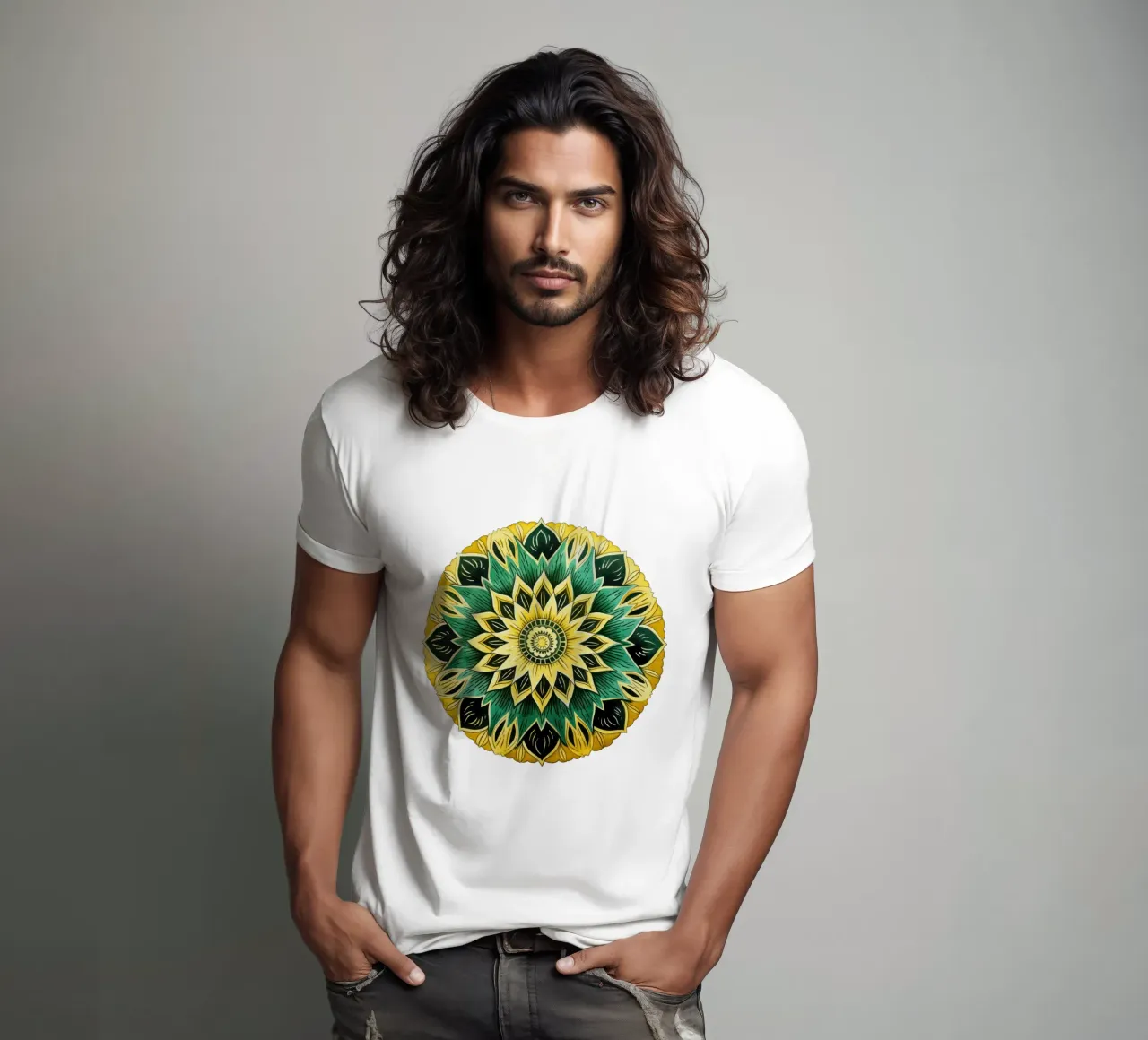 Mandala verde t-shirt da Spiritual Touch