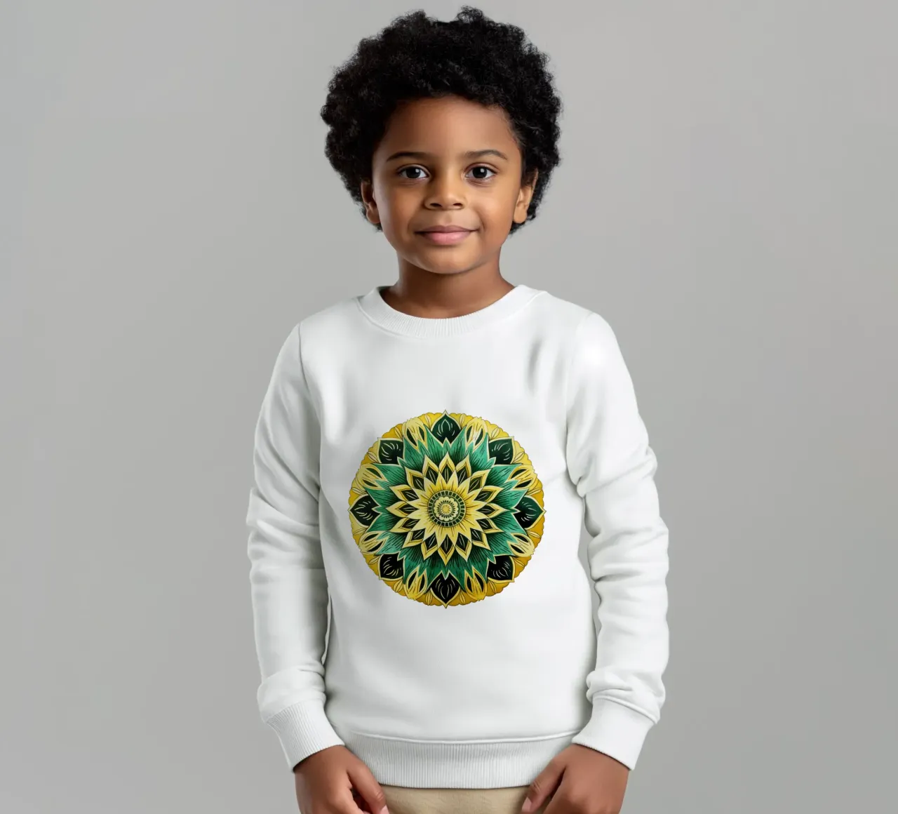 Mandala verde felpa bambino da Spiritual Touch